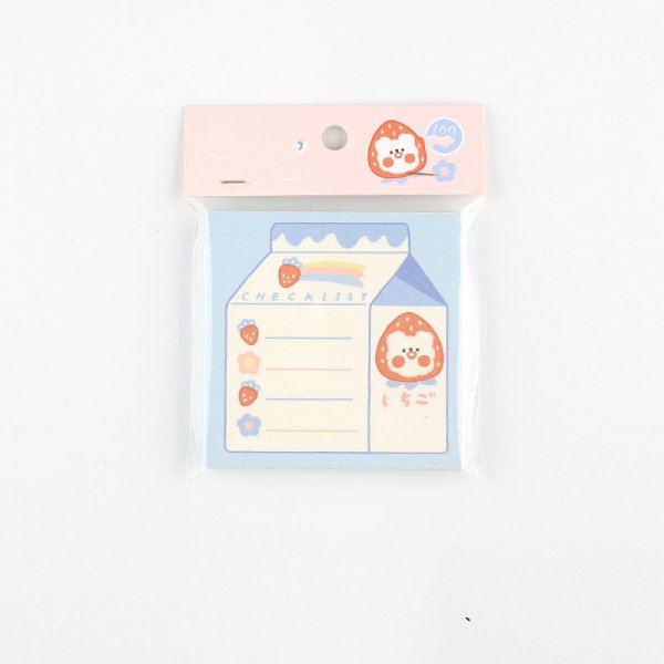 MINKYS New Kawaii 100 Sheets Cute Milk Strawberry Memo Note Daily