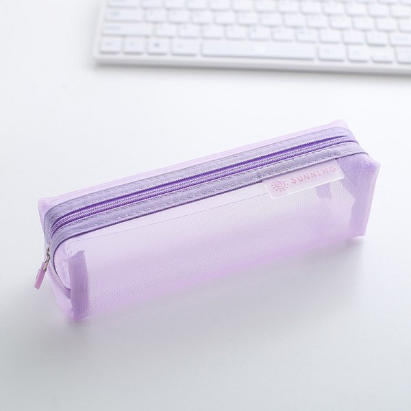 Transparent mesh pencil case