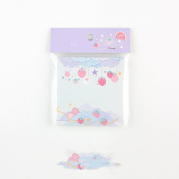 MINKYS New Kawaii 100 Sheets Cute Milk Strawberry Memo Note Daily